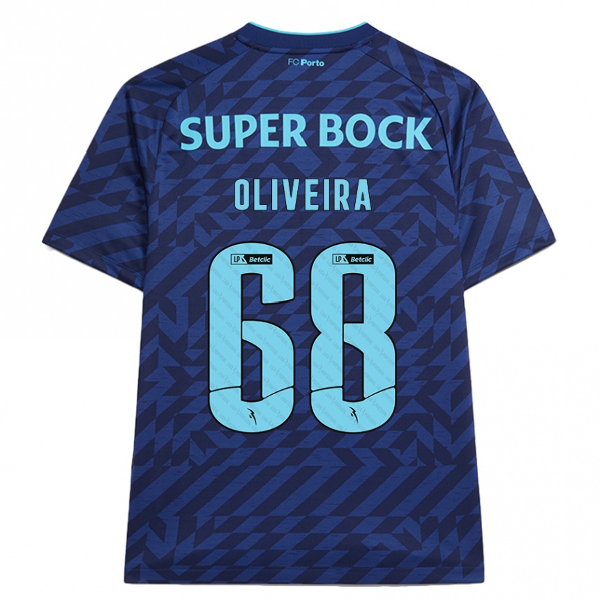 Kids Football André Oliveira #68 Navy Blue Third Jersey 2024/25 T-Shirt