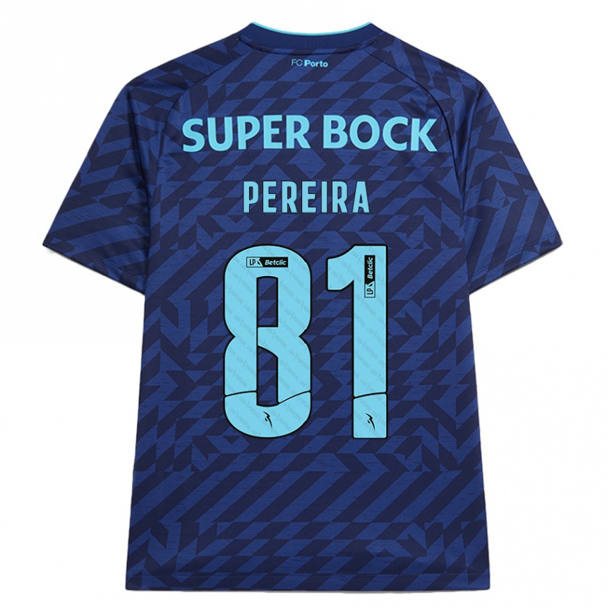 Kids Football Martim Pereira #81 Navy Blue Third Jersey 2024/25 T-Shirt