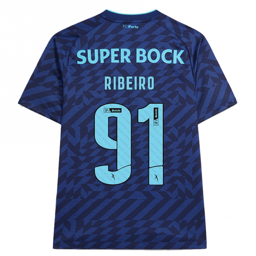 Kids Football Gonçalo Ribeiro #91 Navy Blue Third Jersey 2024/25 T-Shirt