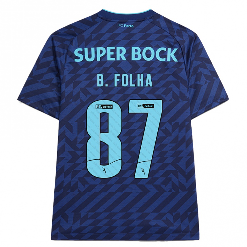 Kids Football Bernardo Folha #87 Navy Blue Third Jersey 2024/25 T-Shirt