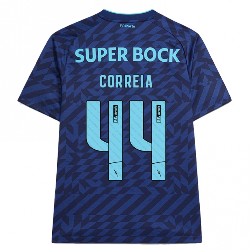 Kids Football Romain Correia #44 Navy Blue Third Jersey 2024/25 T-Shirt