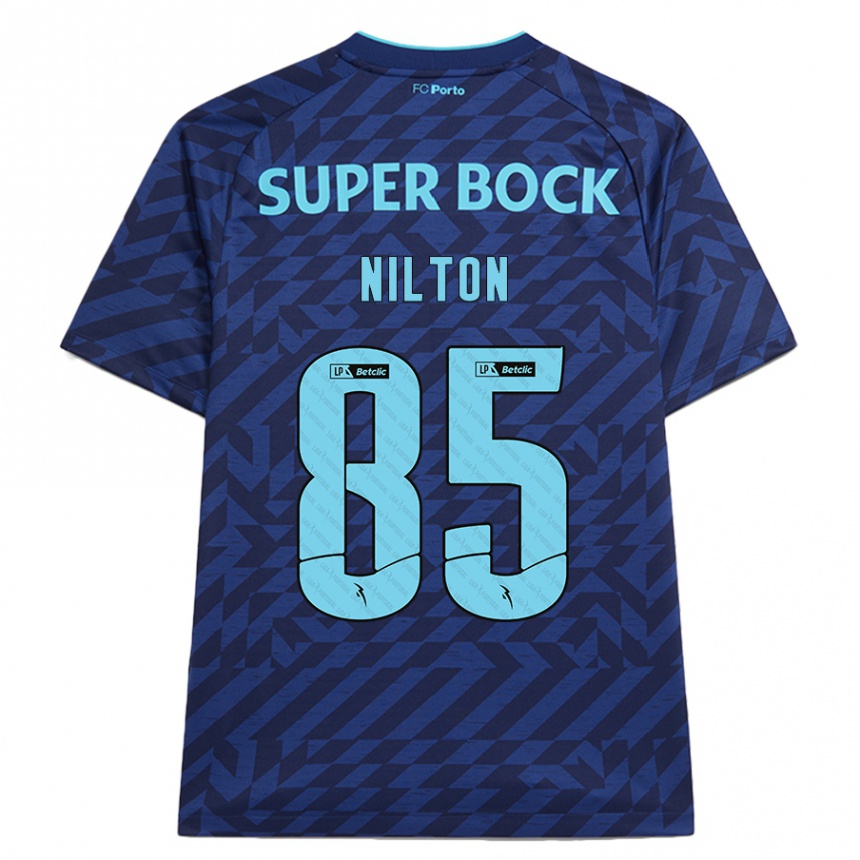 Kids Football Nilton #85 Navy Blue Third Jersey 2024/25 T-Shirt