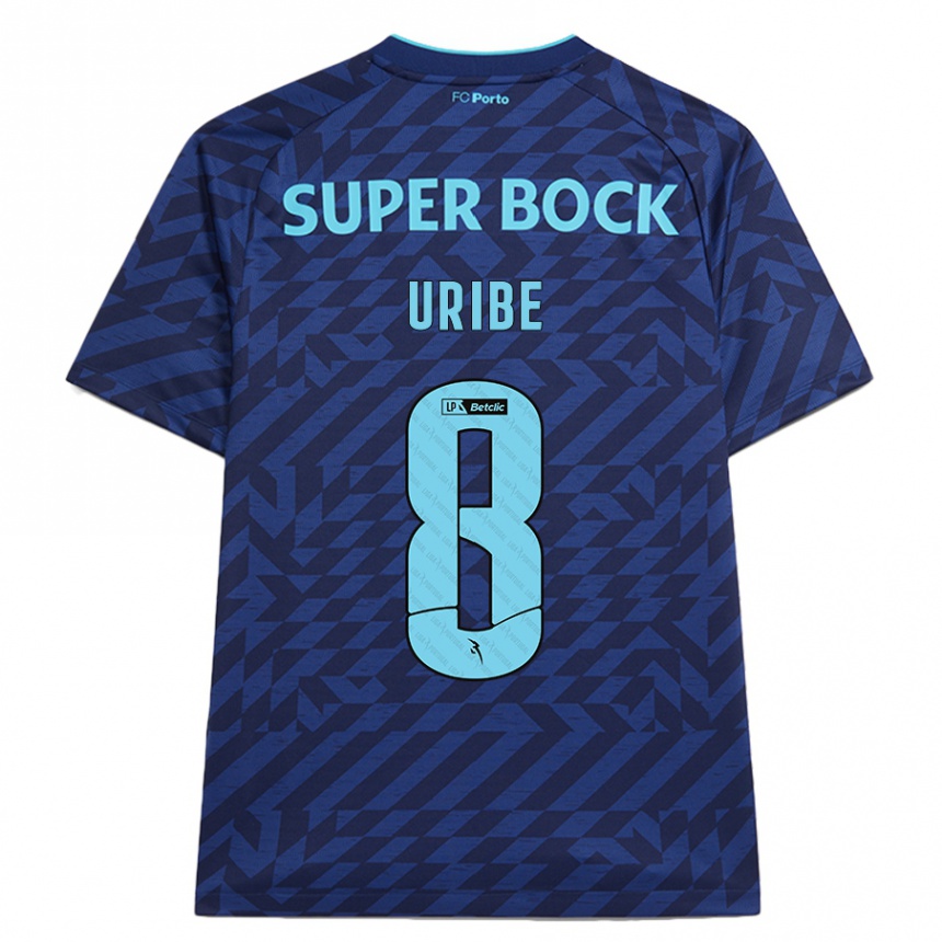 Kids Football Mateus Uribe #8 Navy Blue Third Jersey 2024/25 T-Shirt