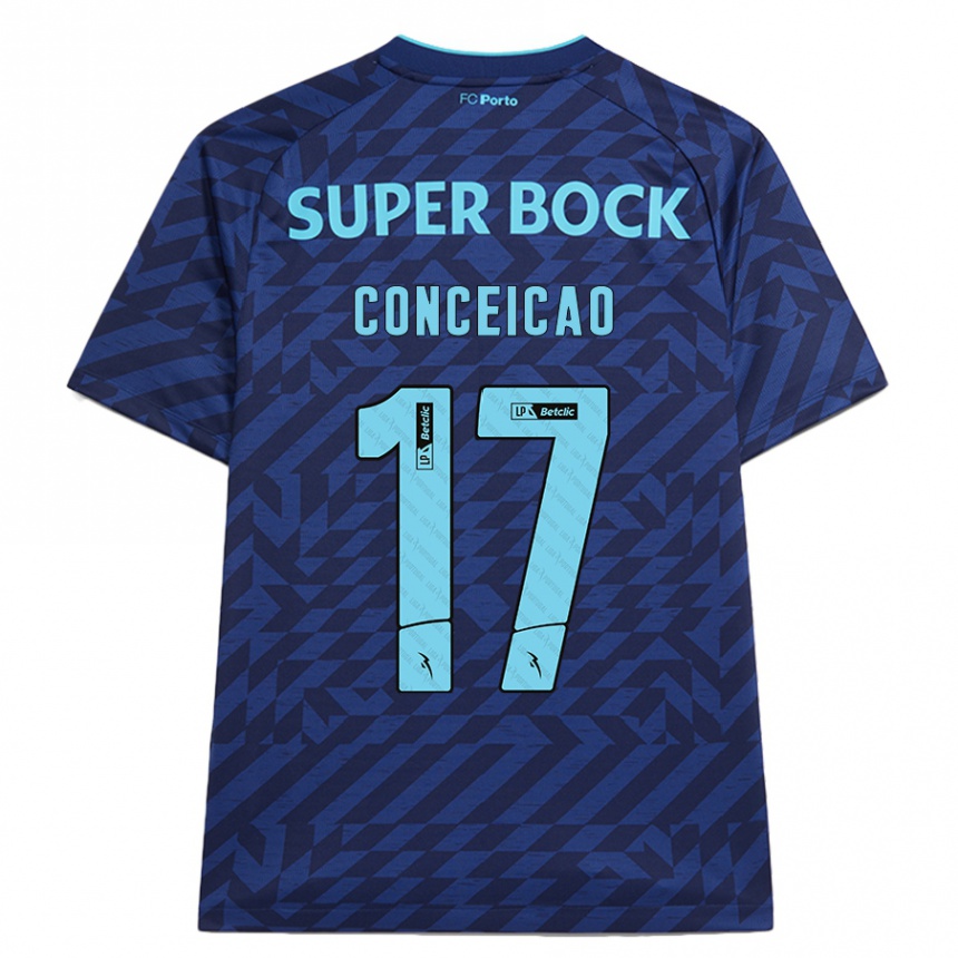 Kids Football Rodrigo Conceicao #17 Navy Blue Third Jersey 2024/25 T-Shirt