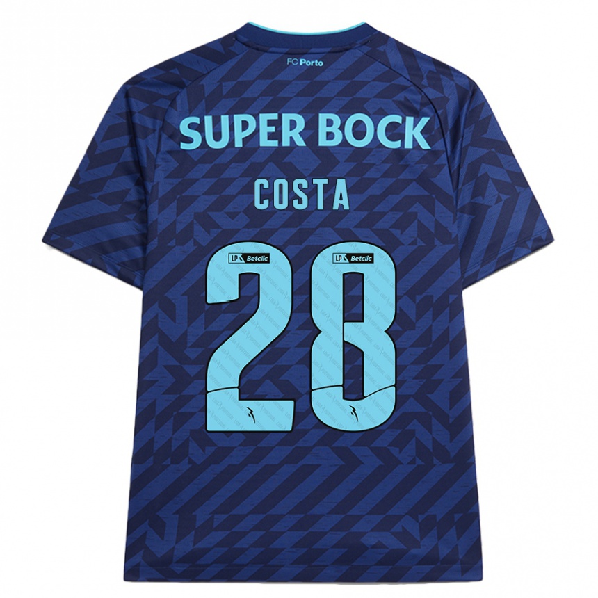 Kids Football Bruno Costa #28 Navy Blue Third Jersey 2024/25 T-Shirt