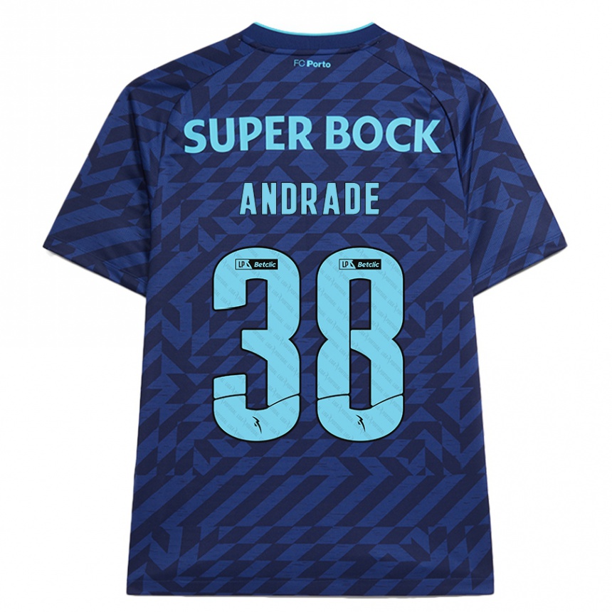 Kids Football Fernando Andrade #38 Navy Blue Third Jersey 2024/25 T-Shirt