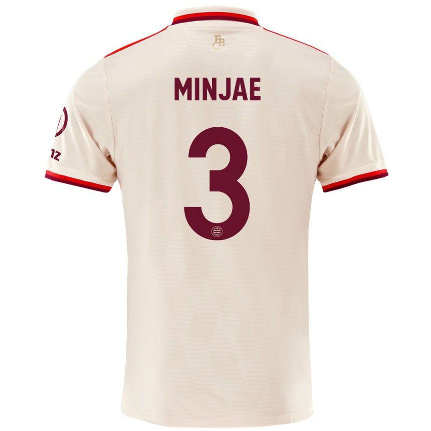 Kids Football Min-Jae Kim #3 Linen Third Jersey 2024/25 T-Shirt