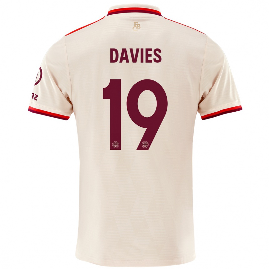 Kids Football Alphonso Davies #19 Linen Third Jersey 2024/25 T-Shirt