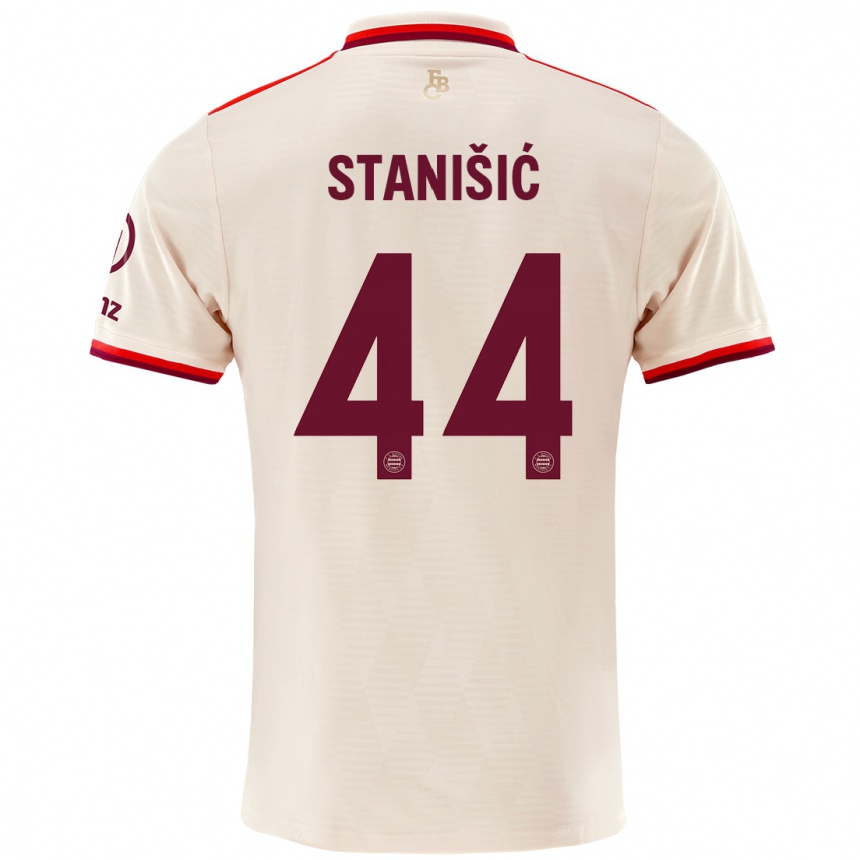 Kids Football Josip Stanisic #44 Linen Third Jersey 2024/25 T-Shirt