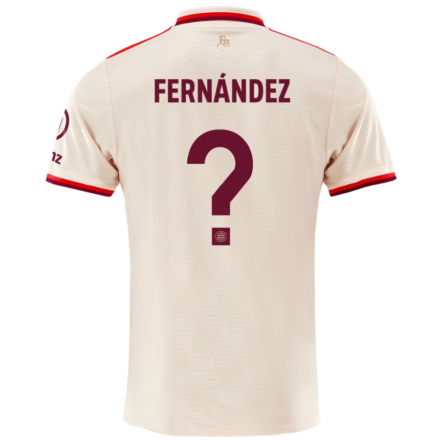 Kids Football Javier Fernández #0 Linen Third Jersey 2024/25 T-Shirt