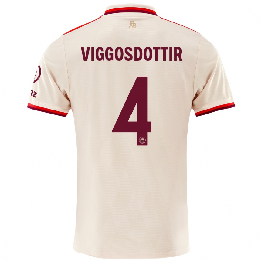 Kids Football Glódís Perla Viggósdóttir #4 Linen Third Jersey 2024/25 T-Shirt