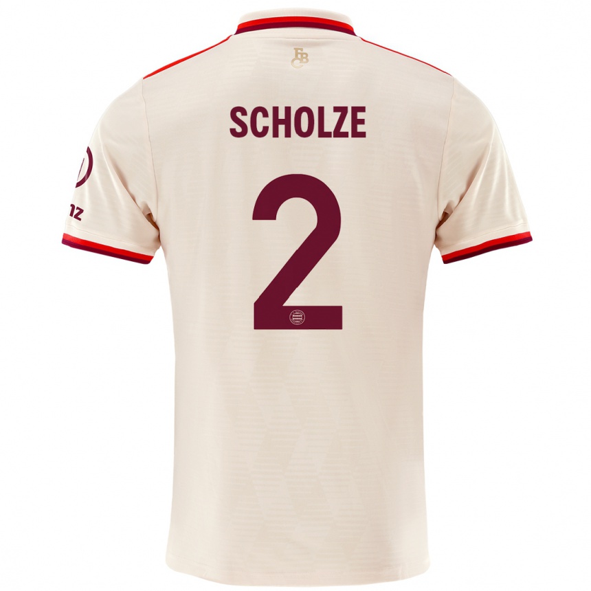 Kids Football Max Scholze #2 Linen Third Jersey 2024/25 T-Shirt