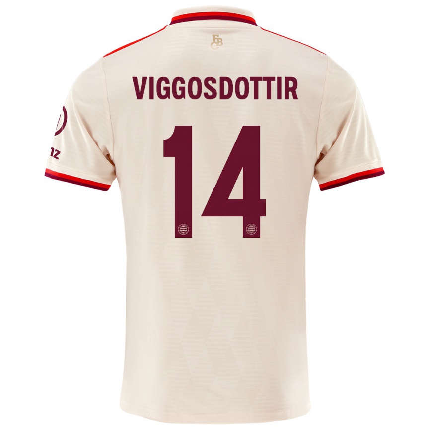 Kids Football Glodis Perla Viggosdottir #14 Linen Third Jersey 2024/25 T-Shirt