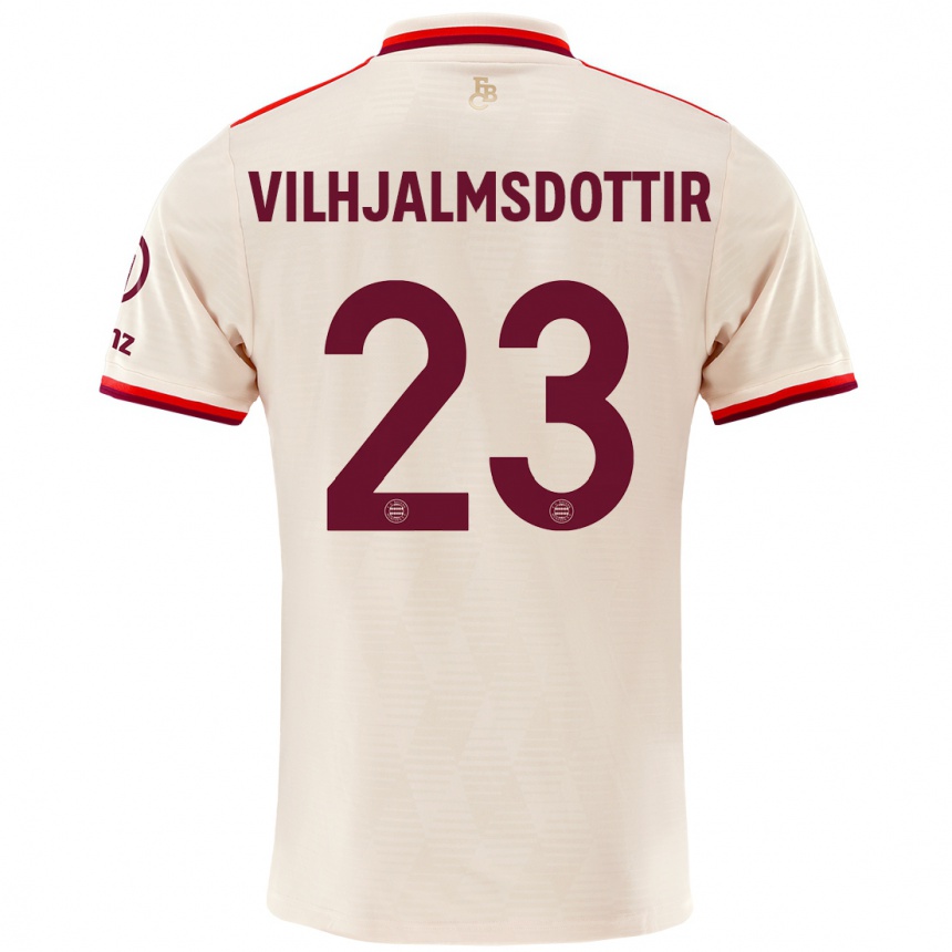 Kids Football Karolina Lea Vilhjalmsdottir #23 Linen Third Jersey 2024/25 T-Shirt