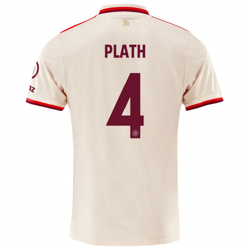 Kids Football Max Plath #4 Linen Third Jersey 2024/25 T-Shirt