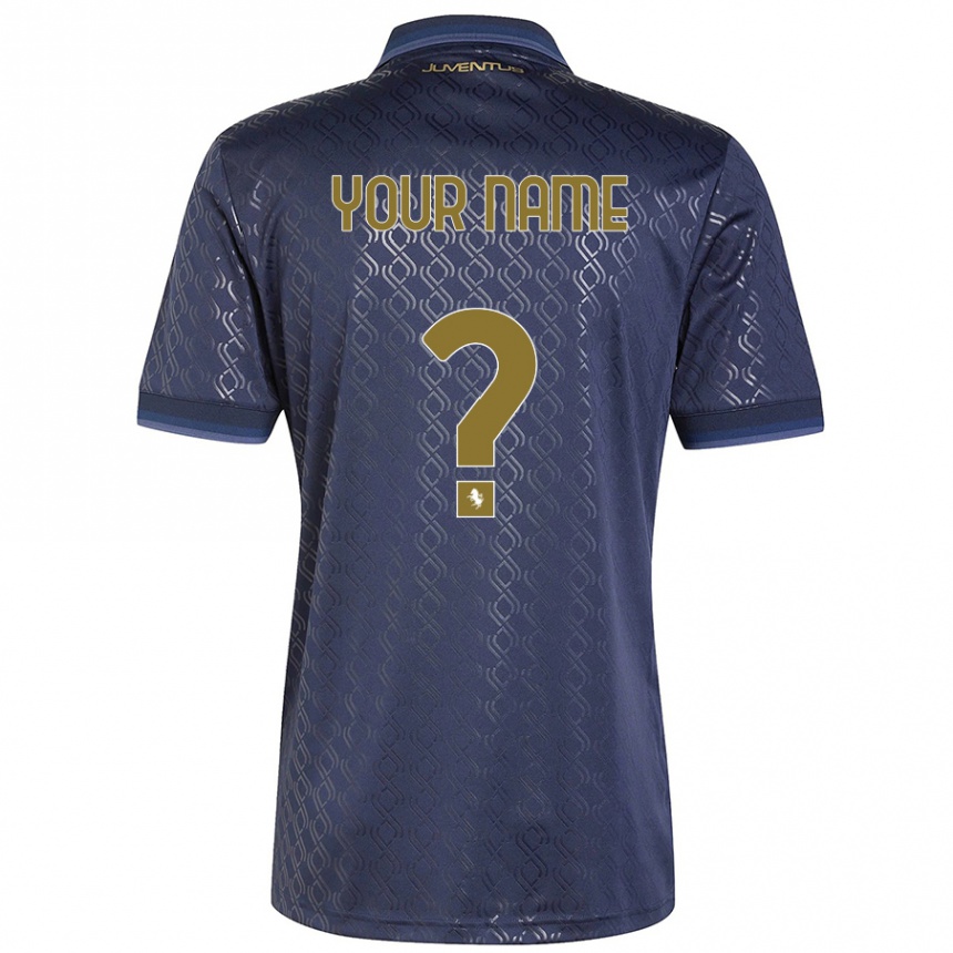 Kids Football Your Name #0 Navy Blue Third Jersey 2024/25 T-Shirt