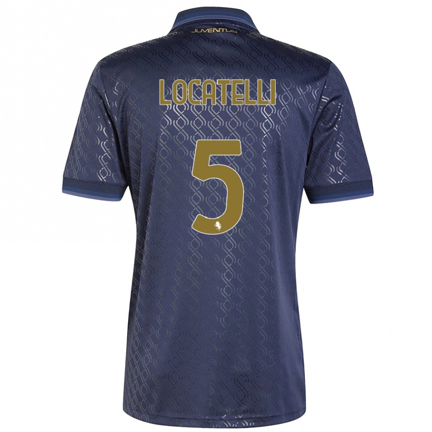 Kids Football Manuel Locatelli #5 Navy Blue Third Jersey 2024/25 T-Shirt