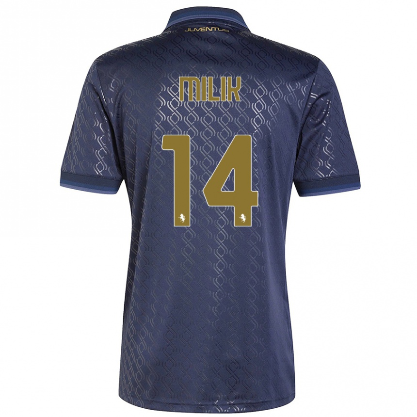 Kids Football Arkadiusz Milik #14 Navy Blue Third Jersey 2024/25 T-Shirt