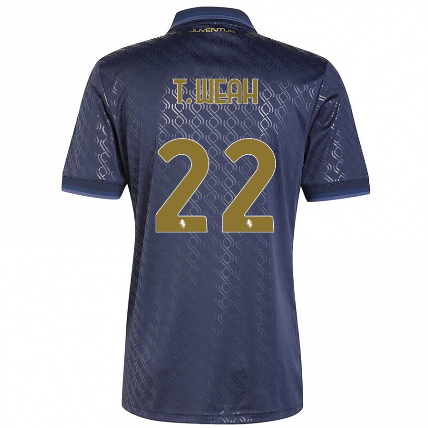 Kids Football Timothy Weah #22 Navy Blue Third Jersey 2024/25 T-Shirt