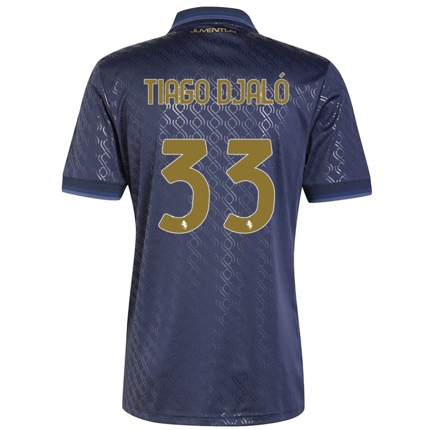 Kids Football Tiago Djaló #33 Navy Blue Third Jersey 2024/25 T-Shirt