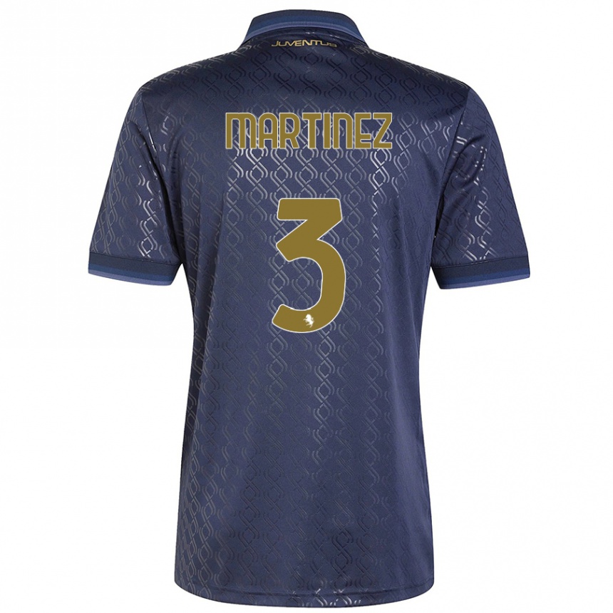 Kids Football Bruno Martinez #3 Navy Blue Third Jersey 2024/25 T-Shirt