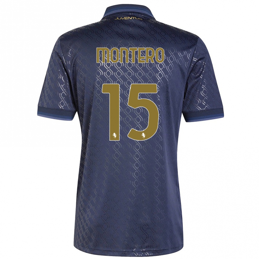 Kids Football Alfonso Montero #15 Navy Blue Third Jersey 2024/25 T-Shirt