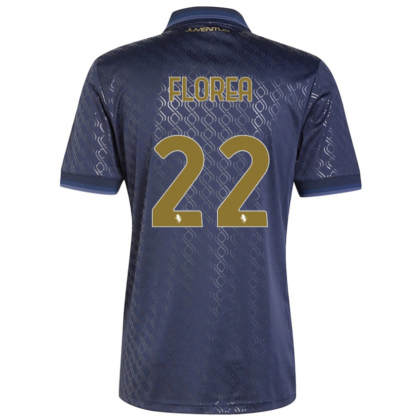 Kids Football Andrei Florea #22 Navy Blue Third Jersey 2024/25 T-Shirt