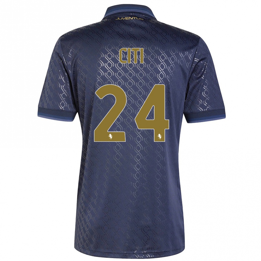 Kids Football Alessandro Citi #24 Navy Blue Third Jersey 2024/25 T-Shirt