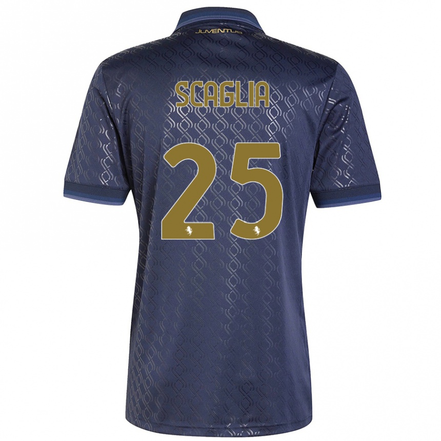 Kids Football Simone Scaglia #25 Navy Blue Third Jersey 2024/25 T-Shirt