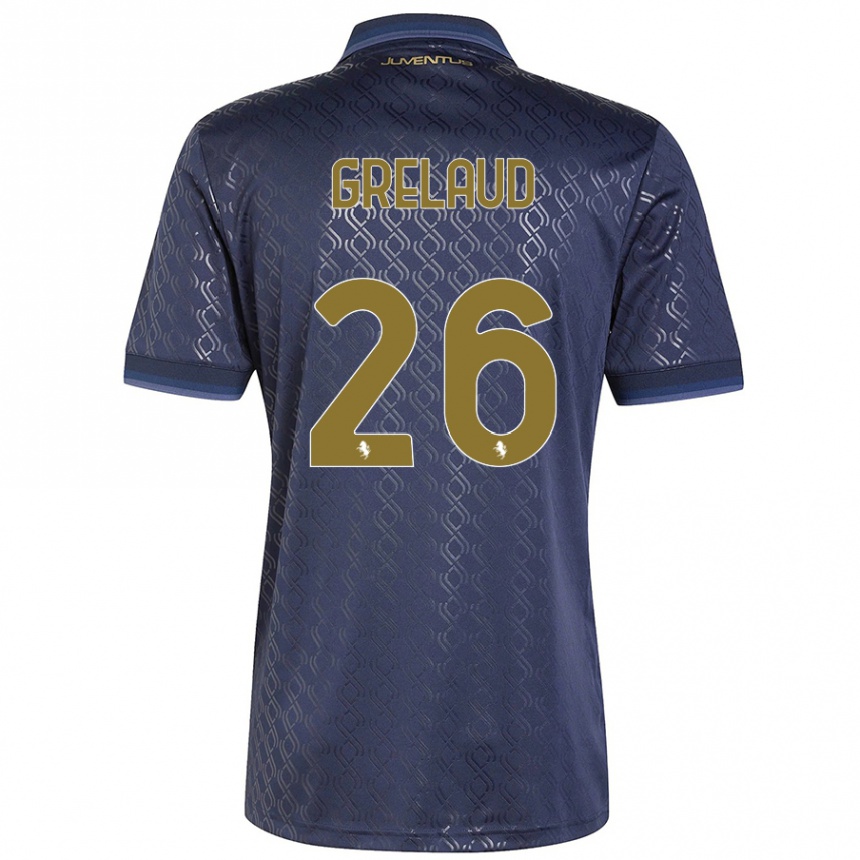 Kids Football Josue Grelaud #26 Navy Blue Third Jersey 2024/25 T-Shirt