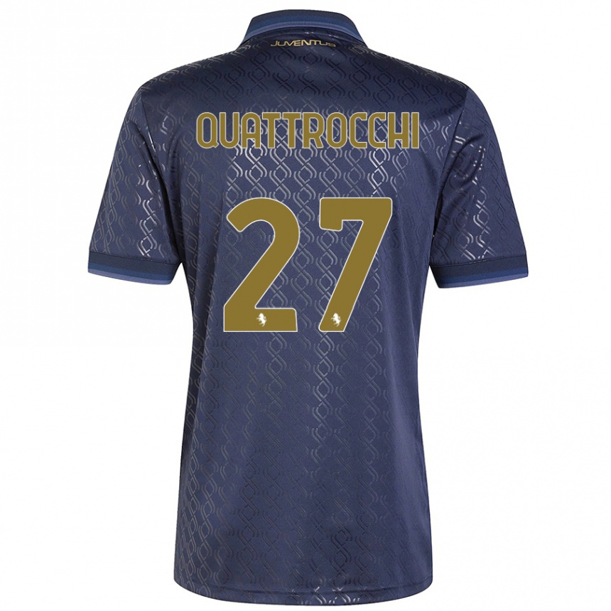 Kids Football Juan Ignacio Quattrocchi #27 Navy Blue Third Jersey 2024/25 T-Shirt