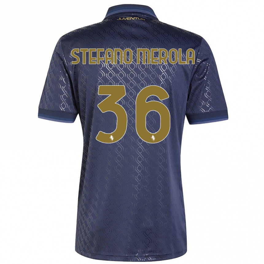 Kids Football Antonio Stefano Merola #36 Navy Blue Third Jersey 2024/25 T-Shirt