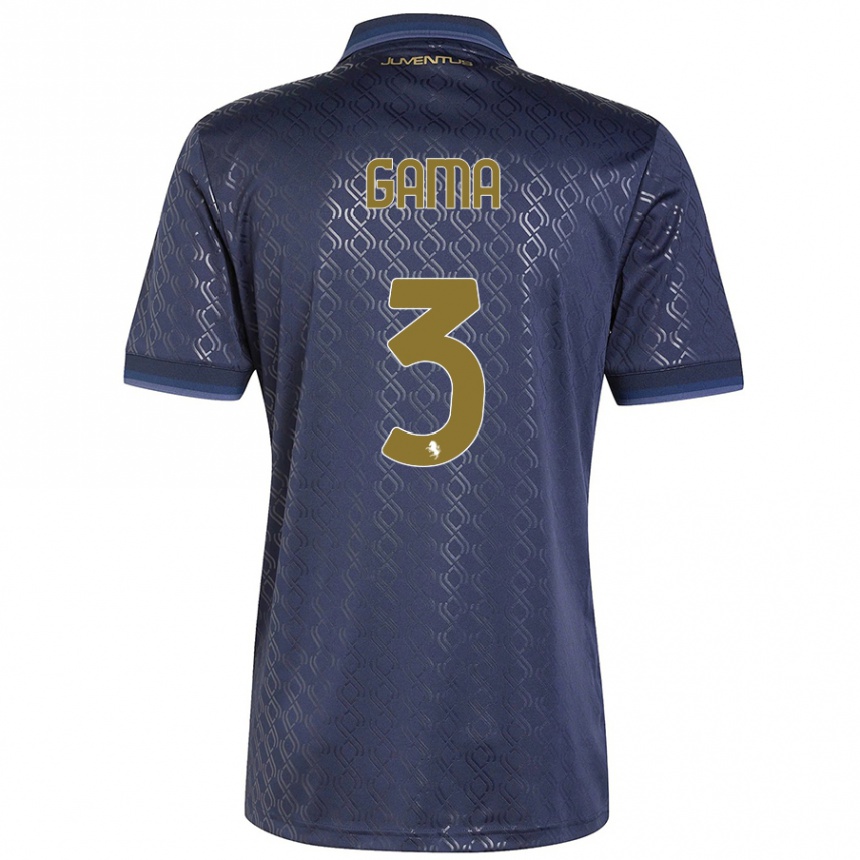 Kids Football Sara Gama #3 Navy Blue Third Jersey 2024/25 T-Shirt