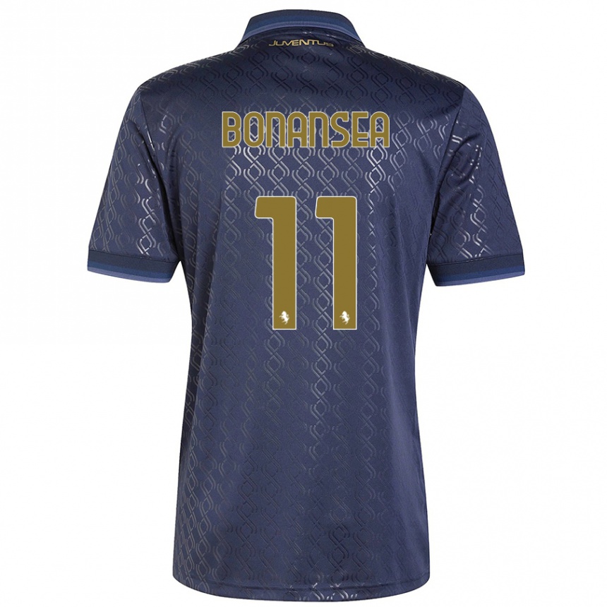 Kids Football Barbara Bonansea #11 Navy Blue Third Jersey 2024/25 T-Shirt