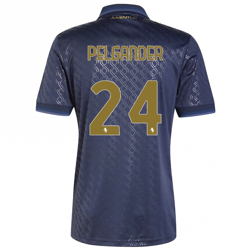 Kids Football Elsa Pelgander #24 Navy Blue Third Jersey 2024/25 T-Shirt