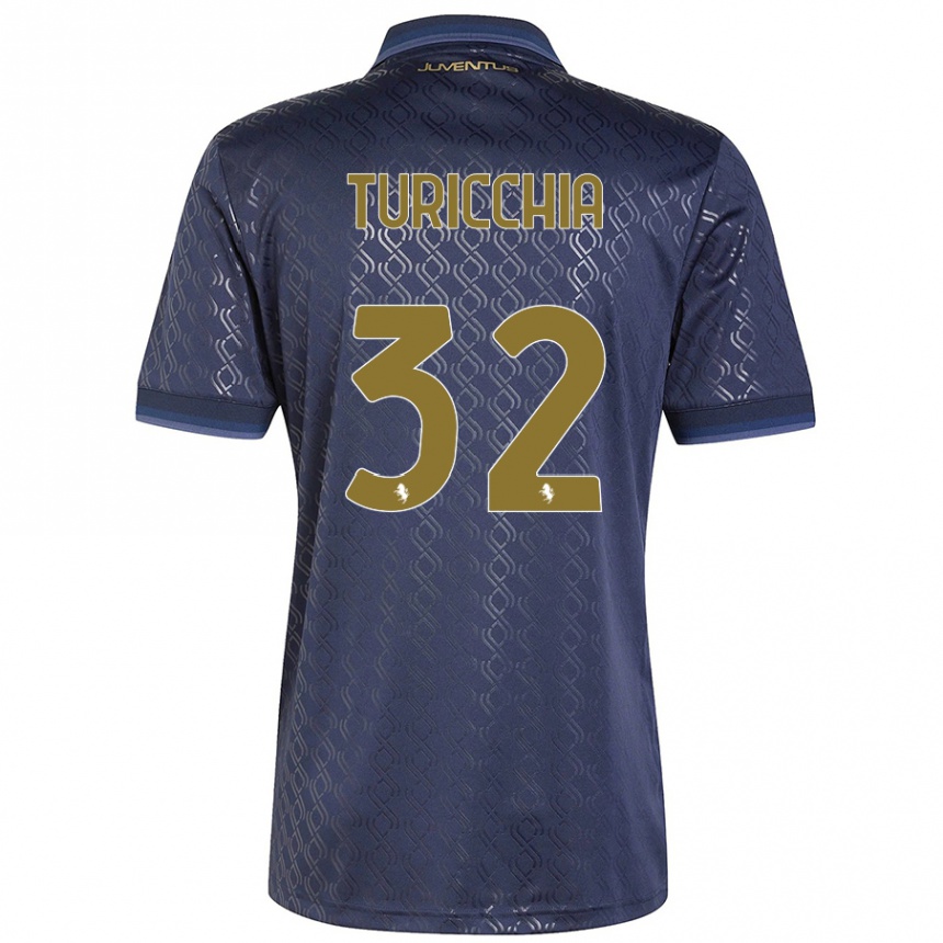 Kids Football Riccardo Turicchia #32 Navy Blue Third Jersey 2024/25 T-Shirt