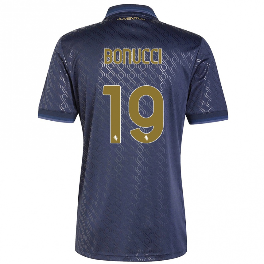 Kids Football Leonardo Bonucci #19 Navy Blue Third Jersey 2024/25 T-Shirt