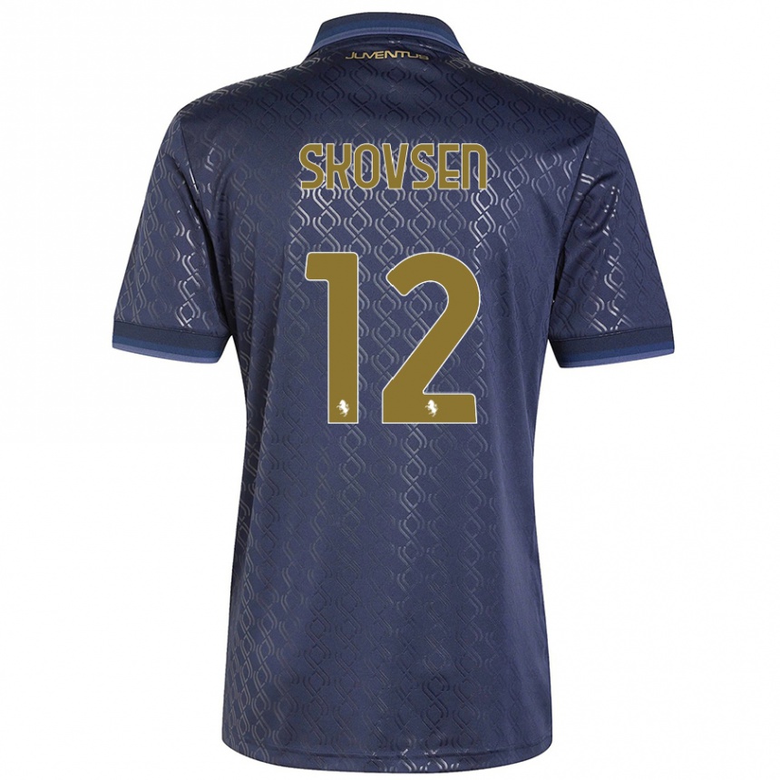 Kids Football Matilde Lundorf Skovsen #12 Navy Blue Third Jersey 2024/25 T-Shirt