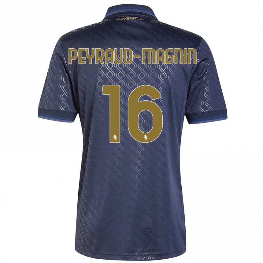 Kids Football Pauline Peyraud-Magnin #16 Navy Blue Third Jersey 2024/25 T-Shirt