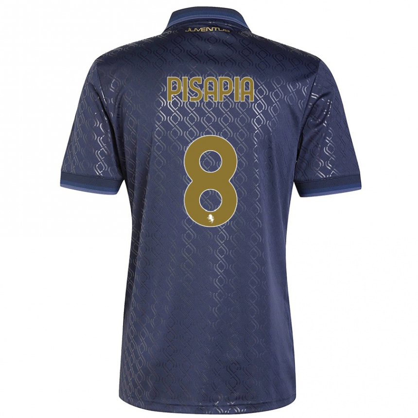 Kids Football Luciano Pisapia #8 Navy Blue Third Jersey 2024/25 T-Shirt