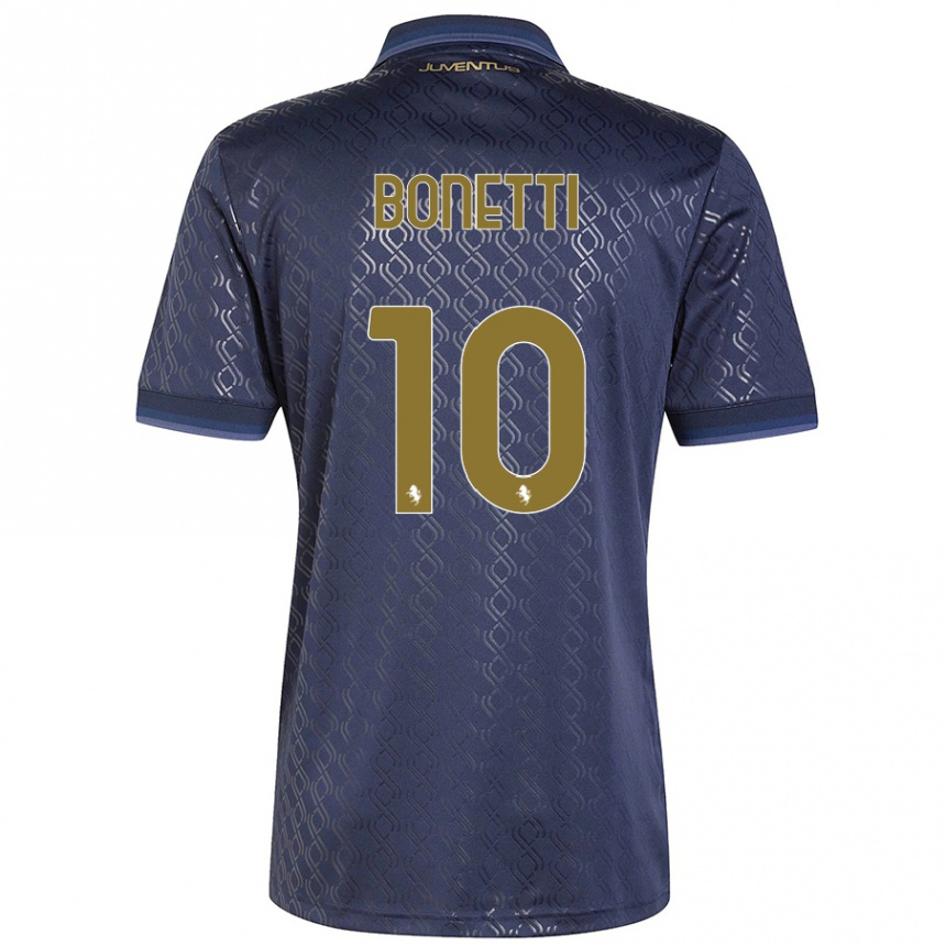 Kids Football Andrea Bonetti #10 Navy Blue Third Jersey 2024/25 T-Shirt