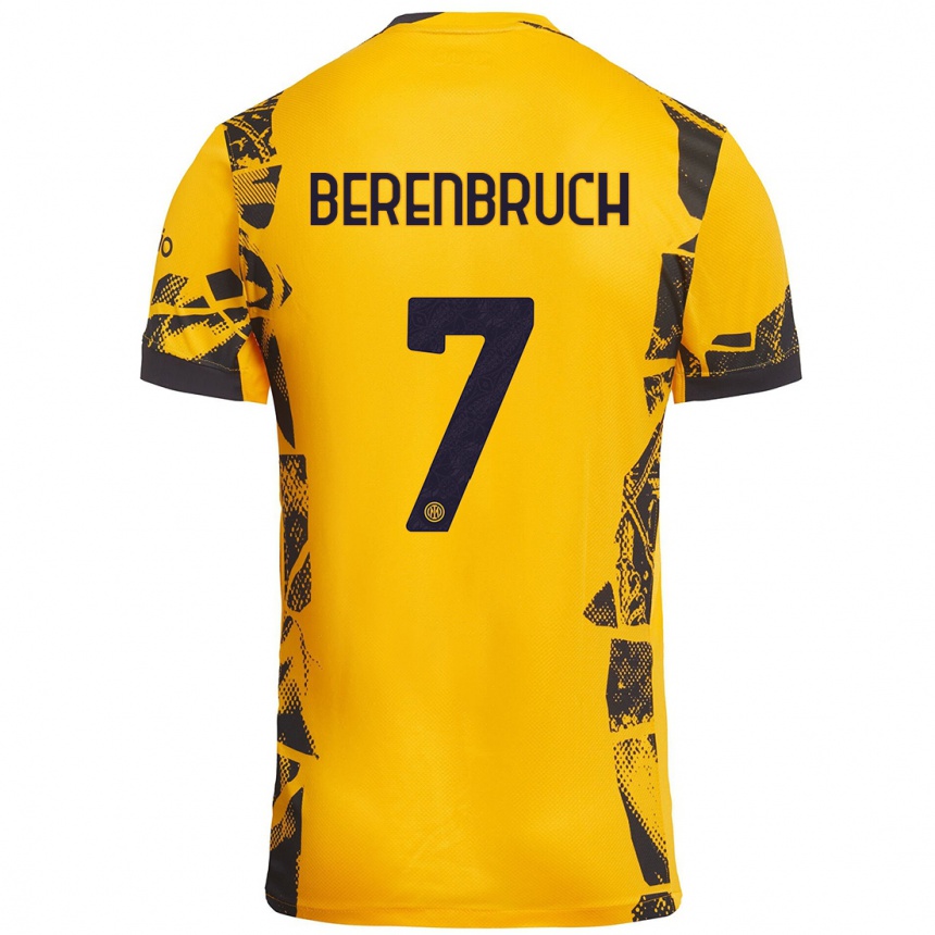 Kids Football Thomas Berenbruch #7 Gold Black Third Jersey 2024/25 T-Shirt