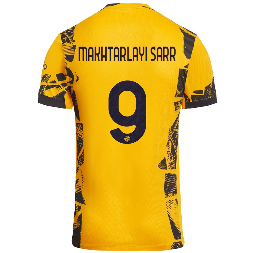 Kids Football Amadou Makhtarlayi Sarr #9 Gold Black Third Jersey 2024/25 T-Shirt