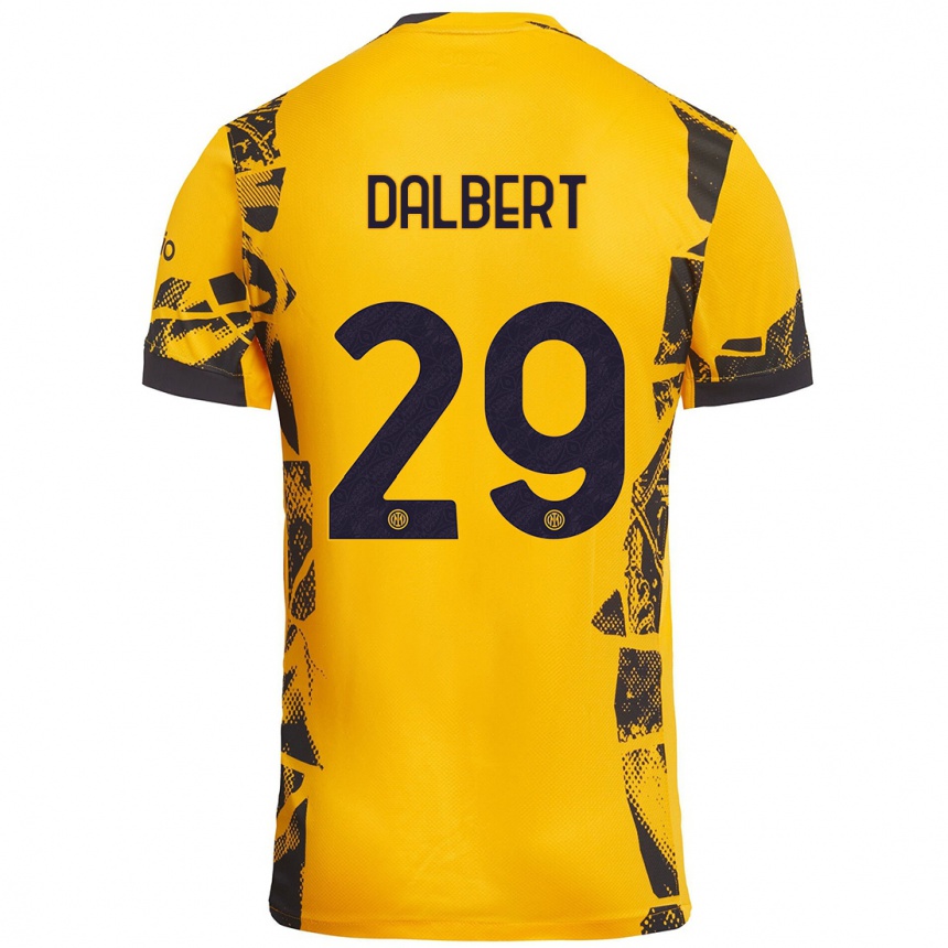 Kids Football Dalbert #29 Gold Black Third Jersey 2024/25 T-Shirt