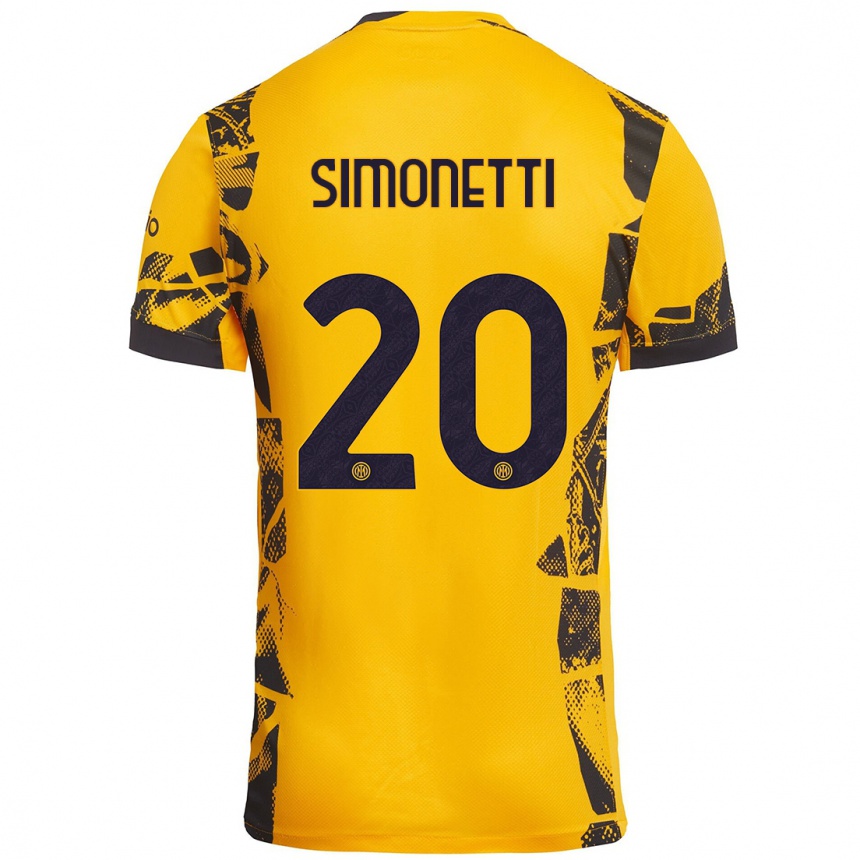 Kids Football Flaminia Simonetti #20 Gold Black Third Jersey 2024/25 T-Shirt