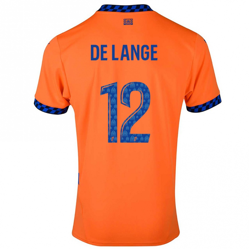 Kids Football Jeffrey De Lange #12 Orange Dark Blue Third Jersey 2024/25 T-Shirt