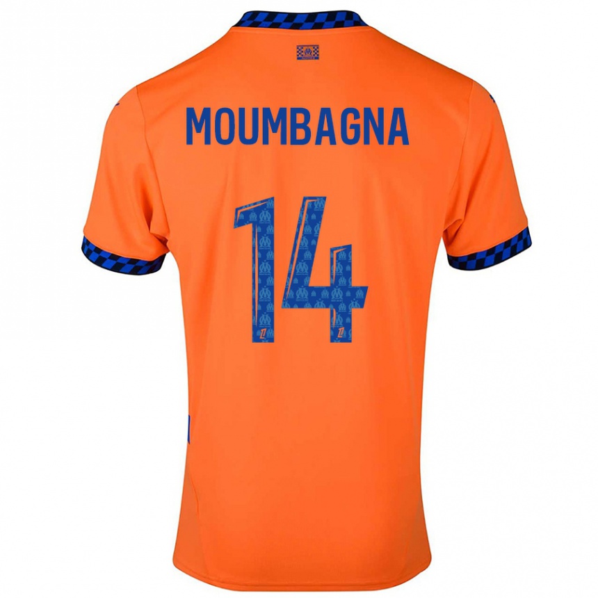 Kids Football Faris Moumbagna #14 Orange Dark Blue Third Jersey 2024/25 T-Shirt