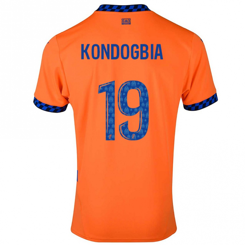 Kids Football Geoffrey Kondogbia #19 Orange Dark Blue Third Jersey 2024/25 T-Shirt