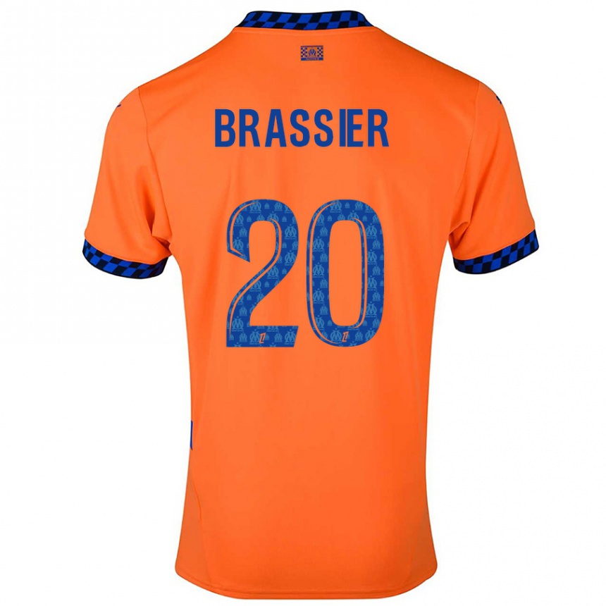 Kids Football Lilian Brassier #20 Orange Dark Blue Third Jersey 2024/25 T-Shirt