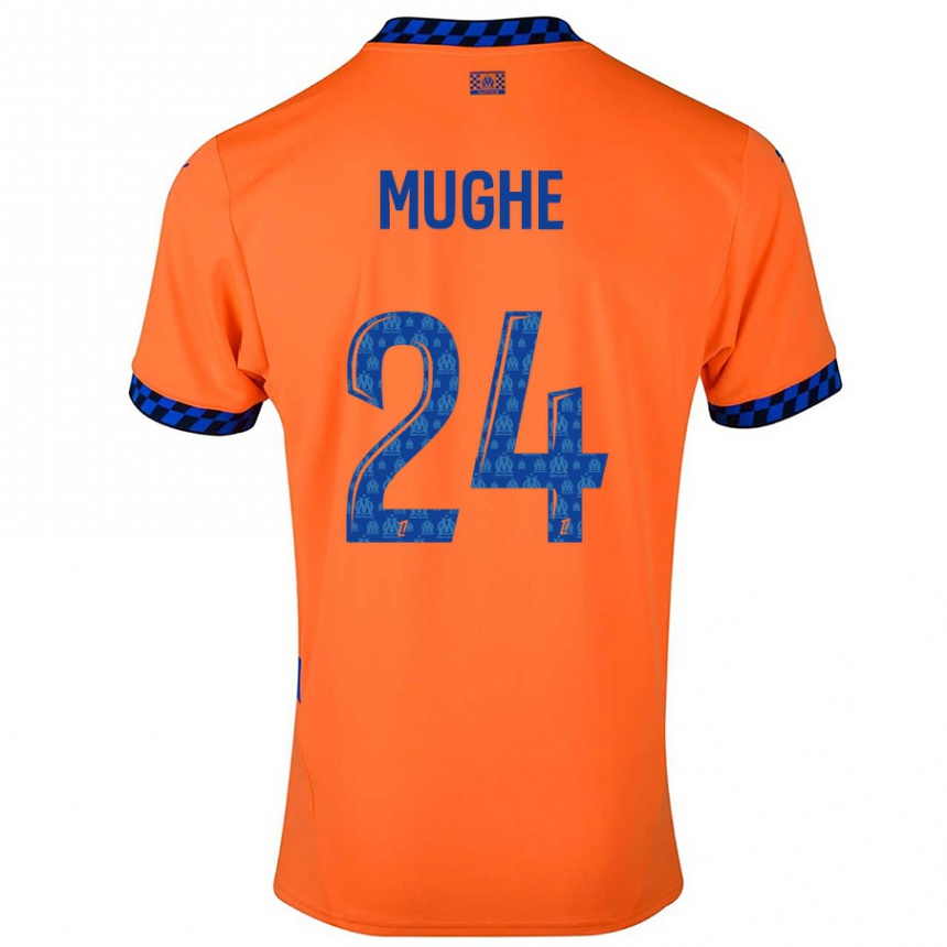 Kids Football François Mughe #24 Orange Dark Blue Third Jersey 2024/25 T-Shirt